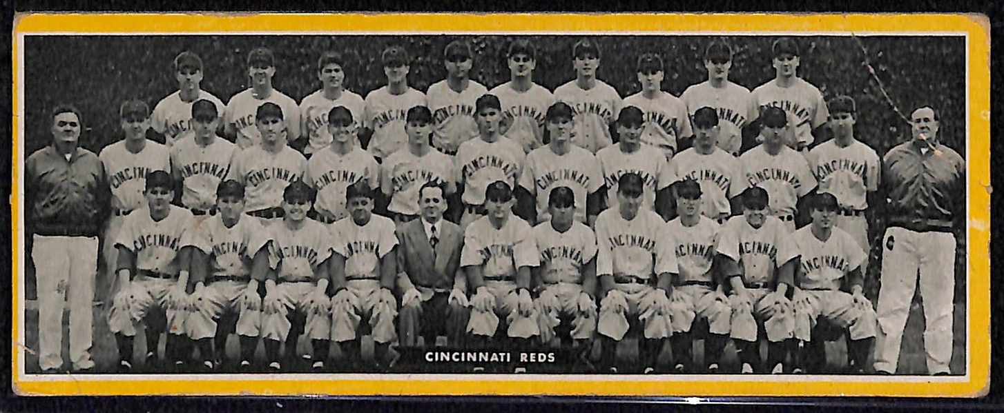 Lot of 1951 Topps Reds Team Picture & (1) 1949 MP & Co. Uncut R302-2 Strip Sheet